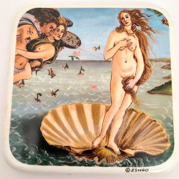 Zengo Coaster Set Womens Greek Myth Romantic Maximalist Vintage Designer Art - Picture 5 of 6